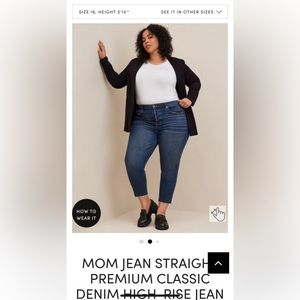 Mom Jean Straight Premium Classic Denim High-Rise Jean